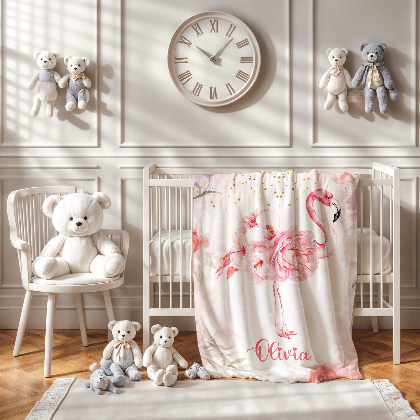 Flamingo Floral Blanket