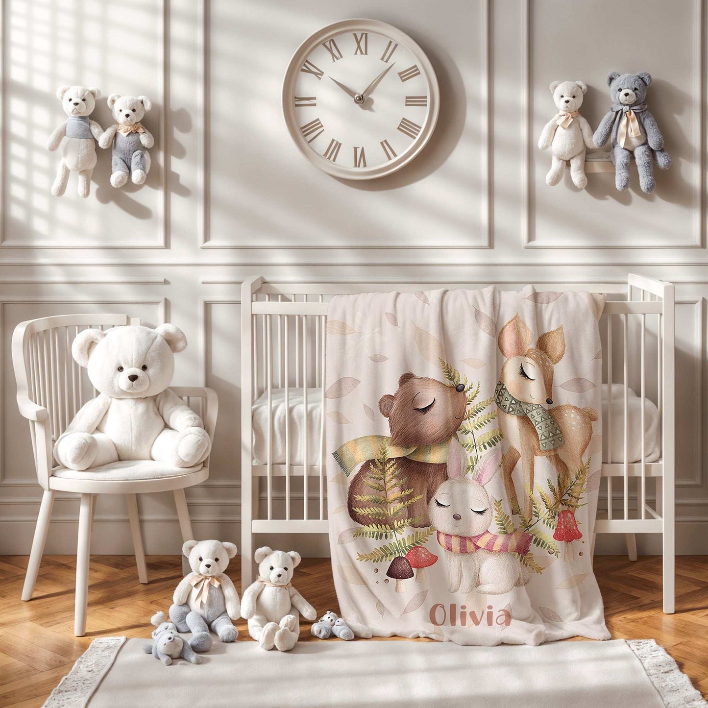 Woodland Animals Autumn Blanket