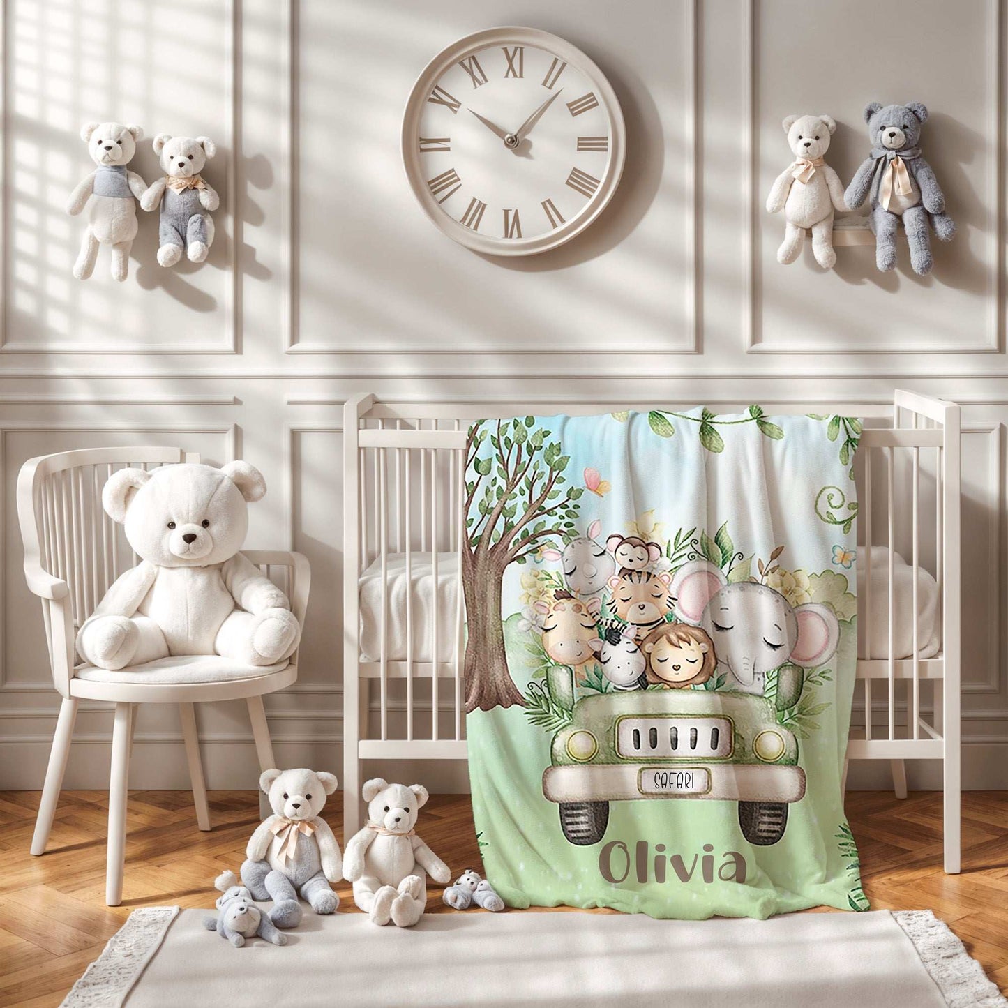 Safari Animals In Car Blanket