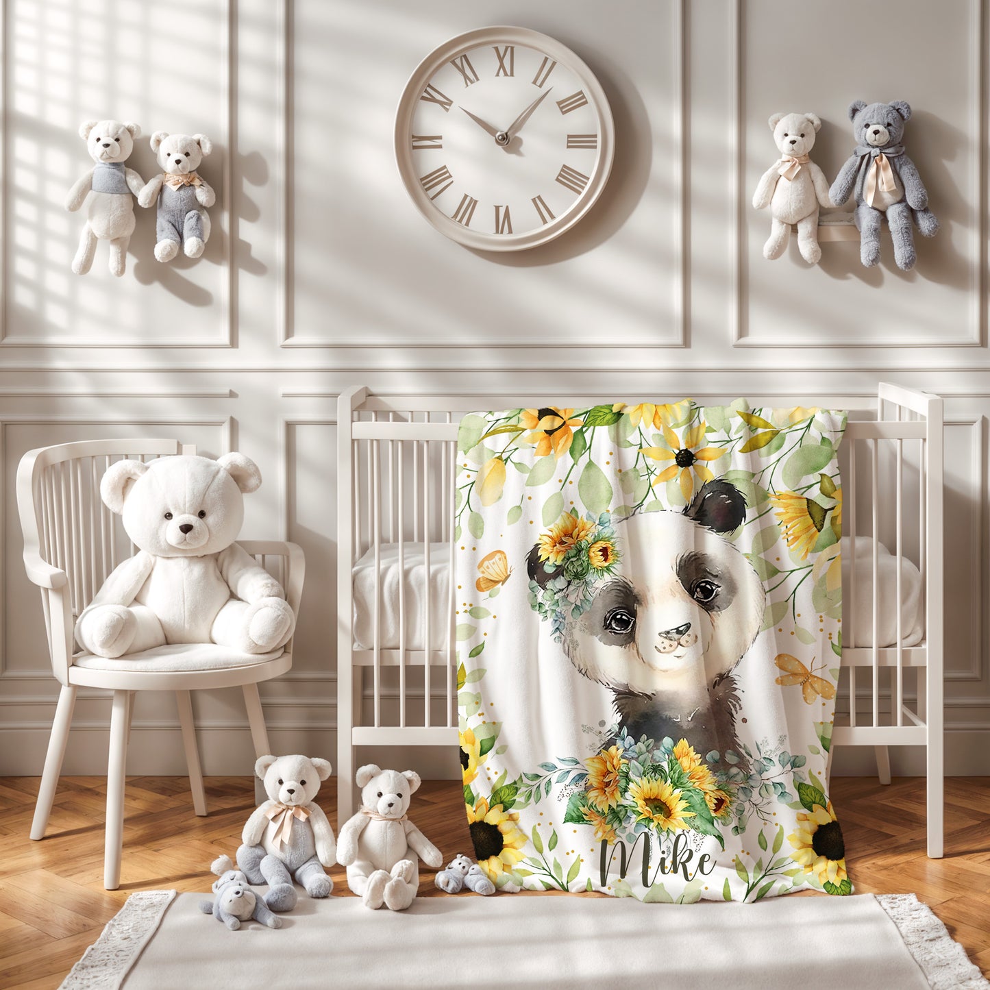 Panda Sunflower Blanket