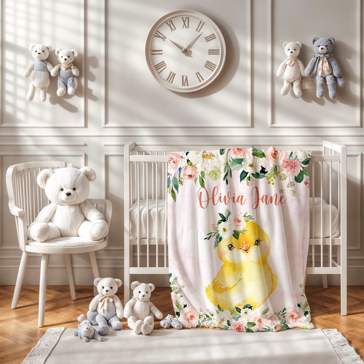 Chicken Rose Floral Blanket