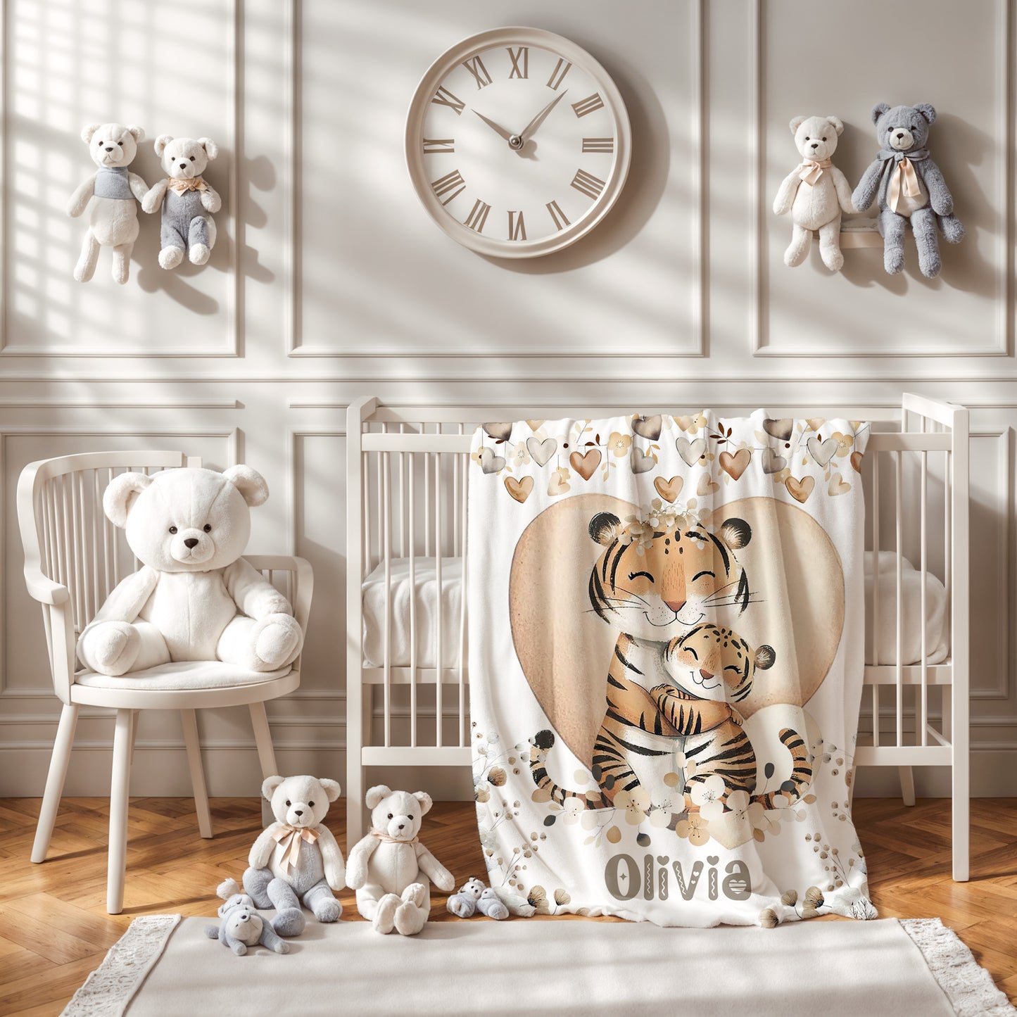 Mom And Baby Tiger Blanket