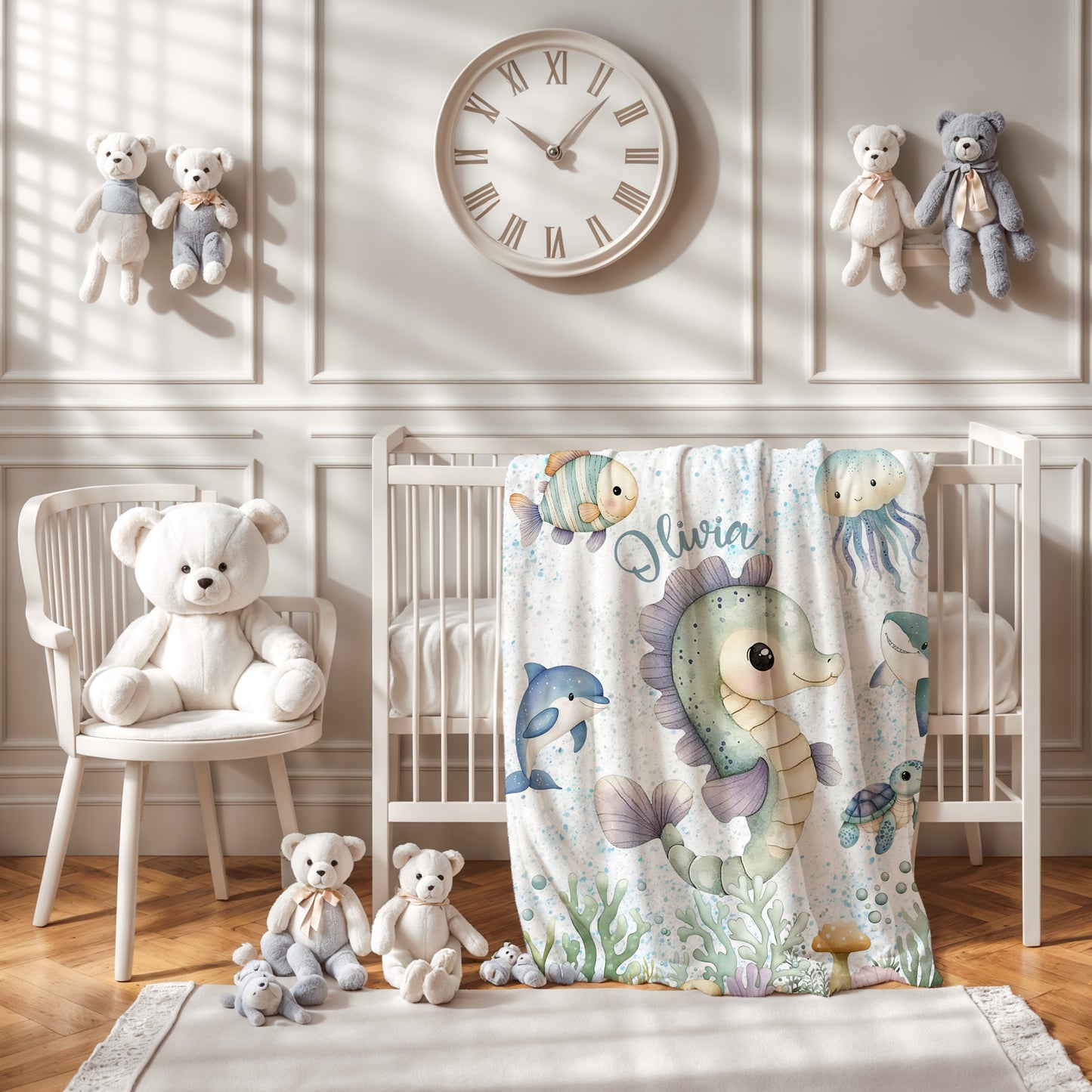 Sea Horse Baby Blanket