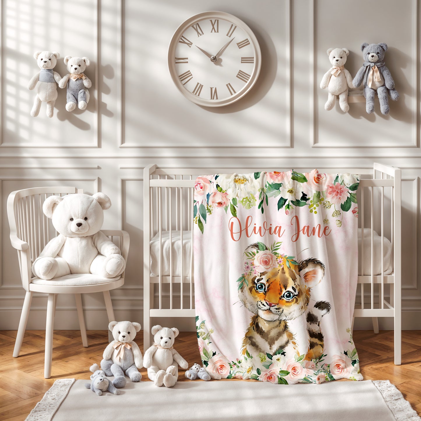 Tiger Rose Floral Blanket