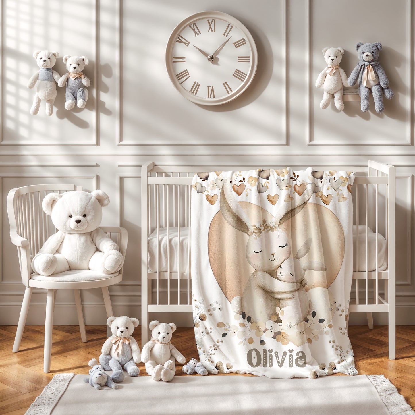 Mom And Baby Bunny Blanket