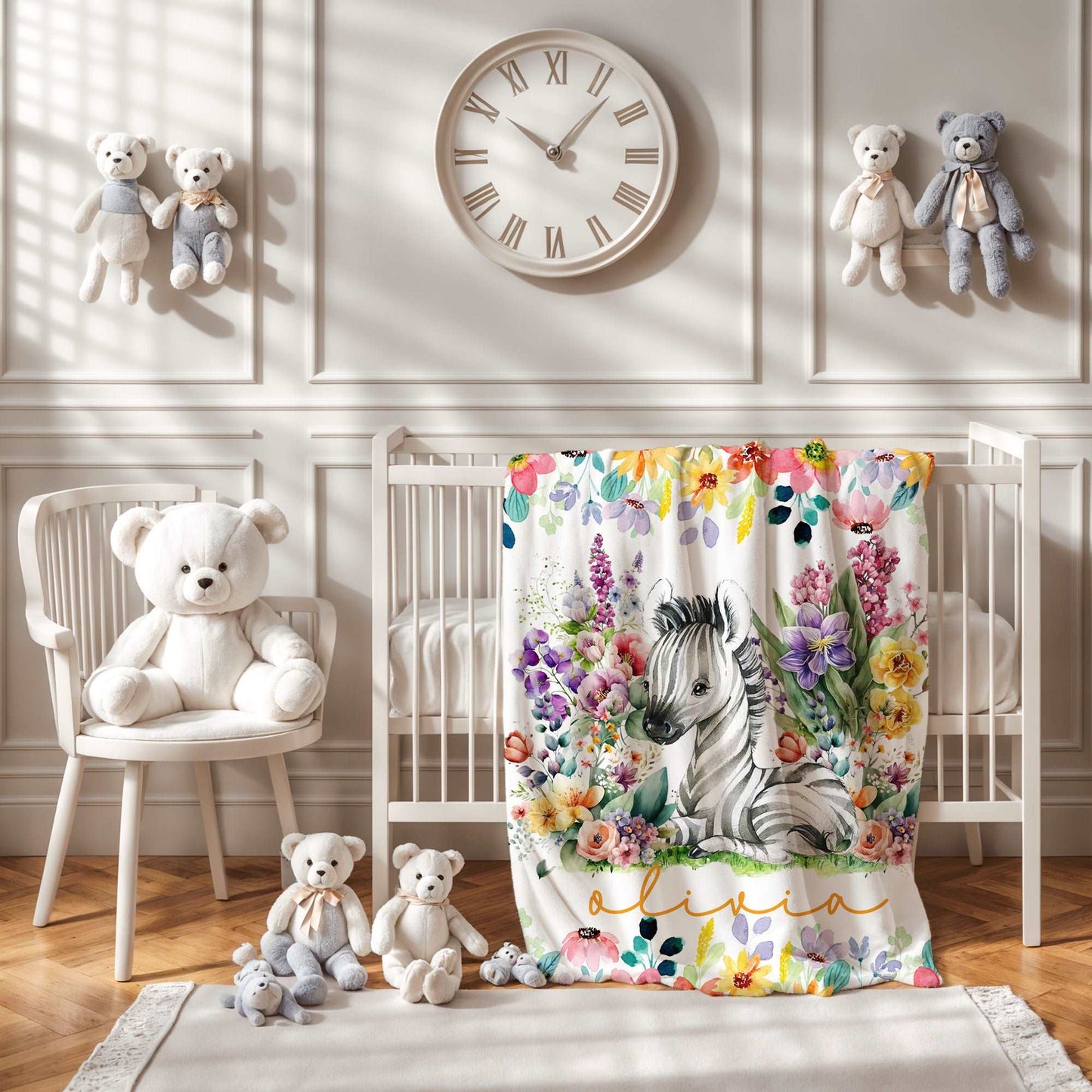 Floral Zebra Blanket