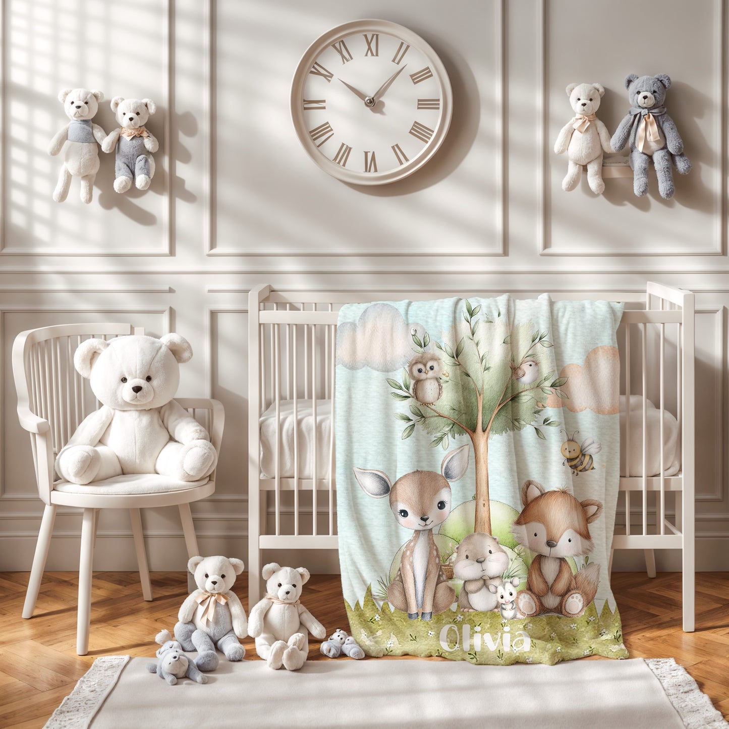 Woodland Animals Baby Blanket