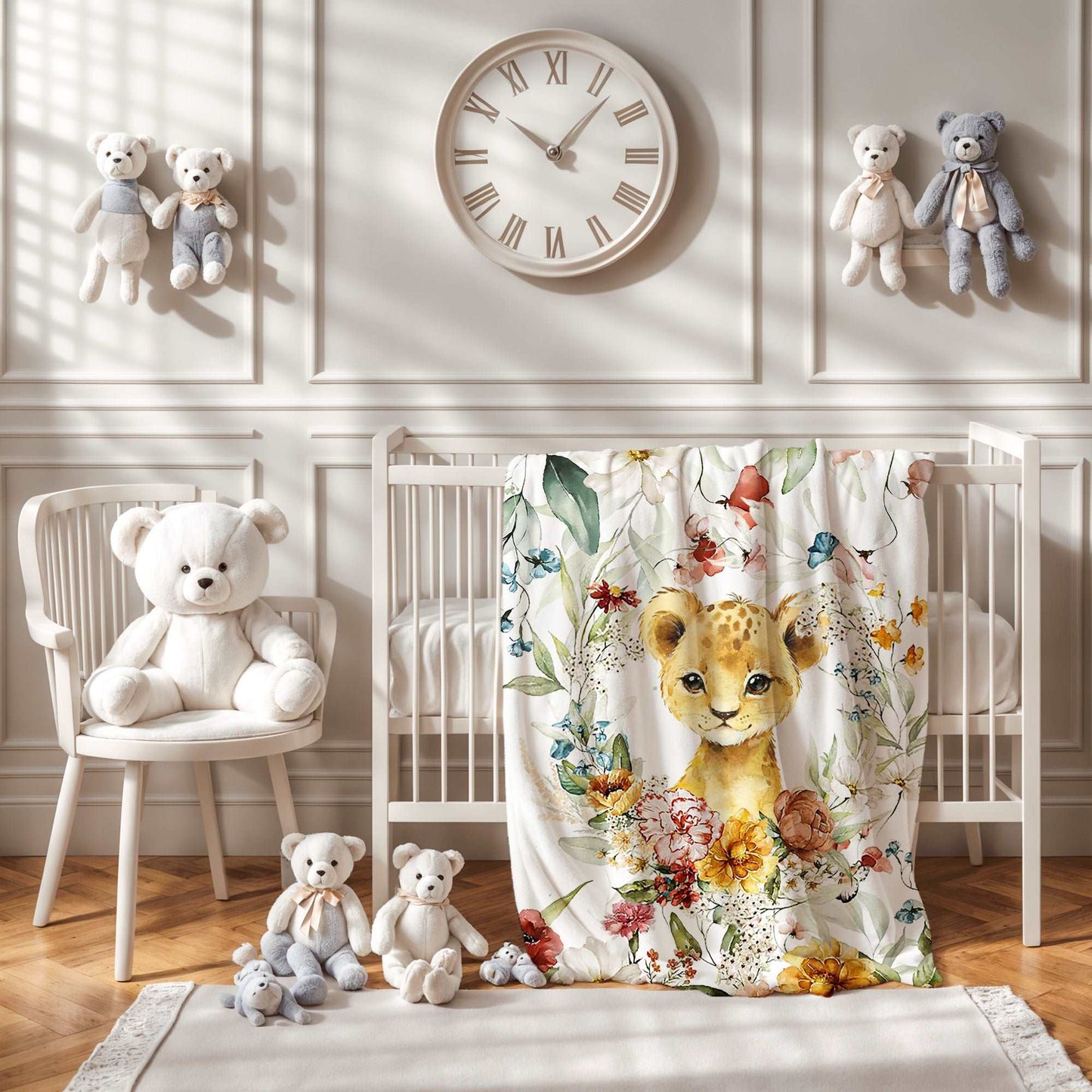 Floral Lion Blanket