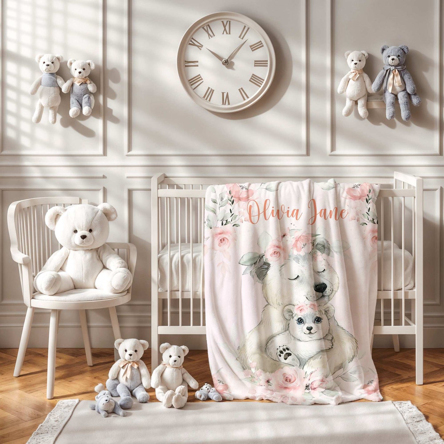 Mum And Baby Polar Bear Blanket