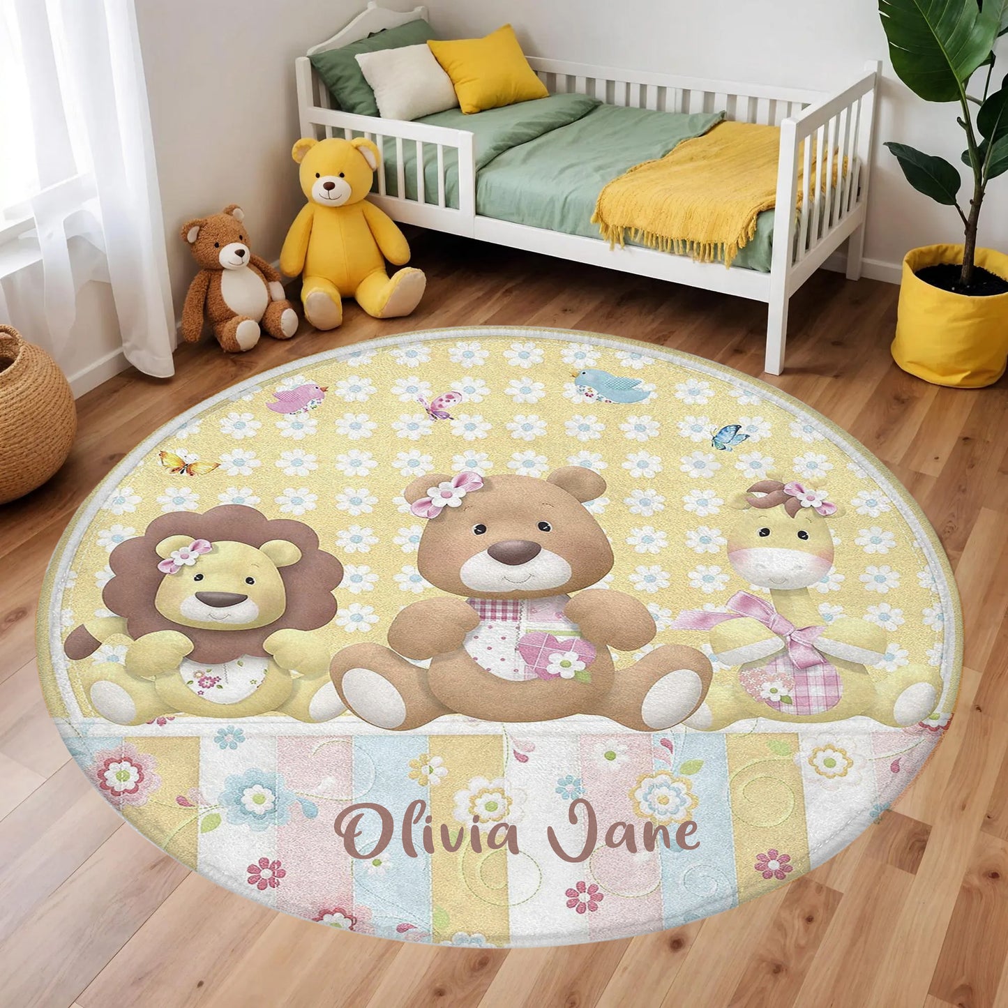 Baby Animal Toy Round Rug