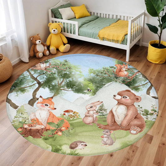 Forest Animals Round Rug
