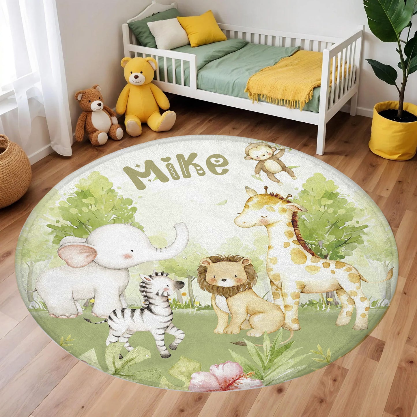 Safari Animals Round Rug