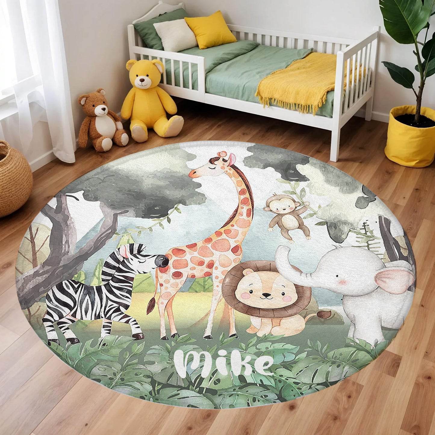 Safari Animals Round Rug