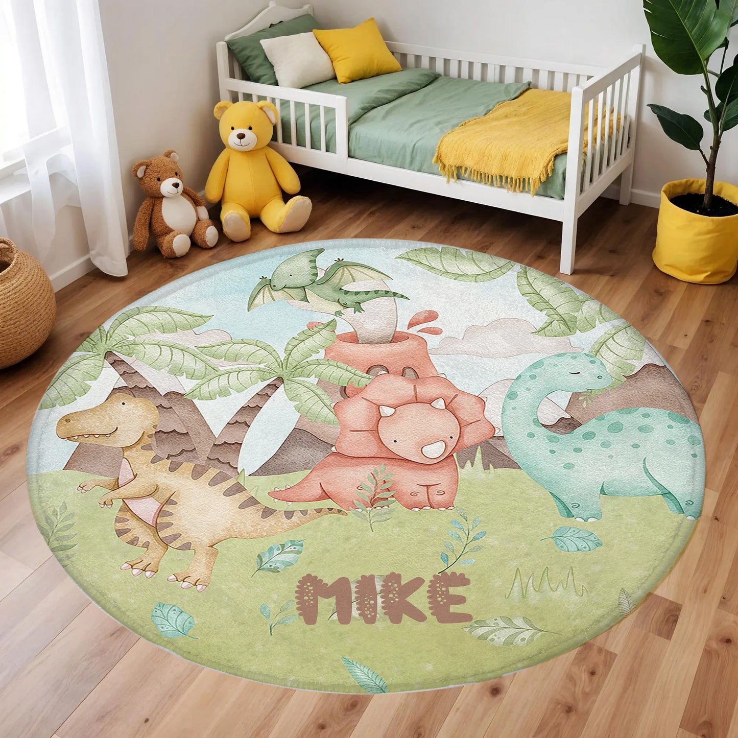 Dinosaur Family Round Rug