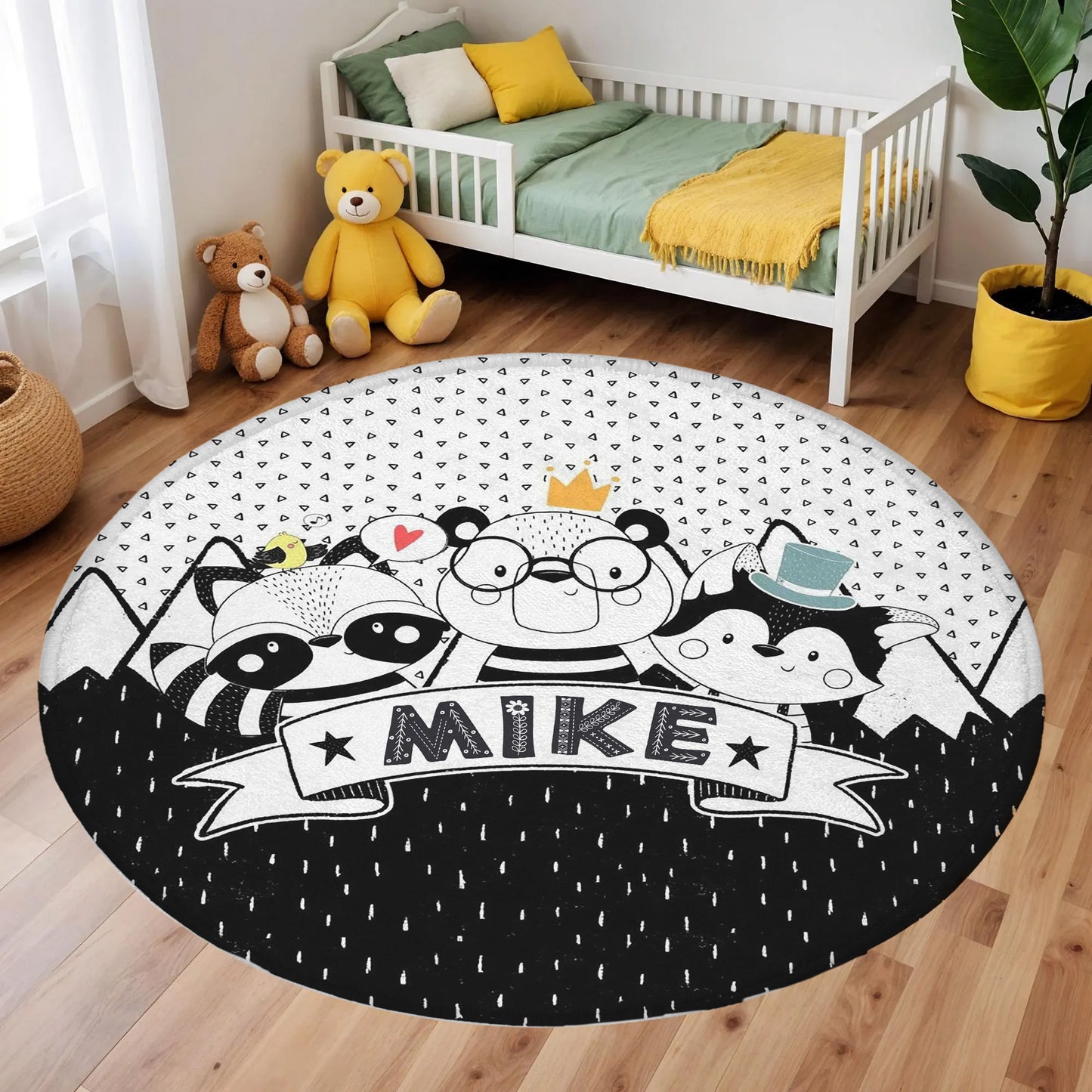 Nordic Animals Round Rug