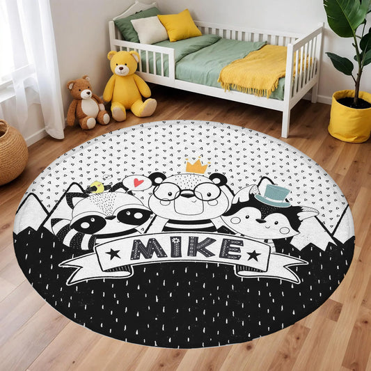 Nordic Animals Round Rug