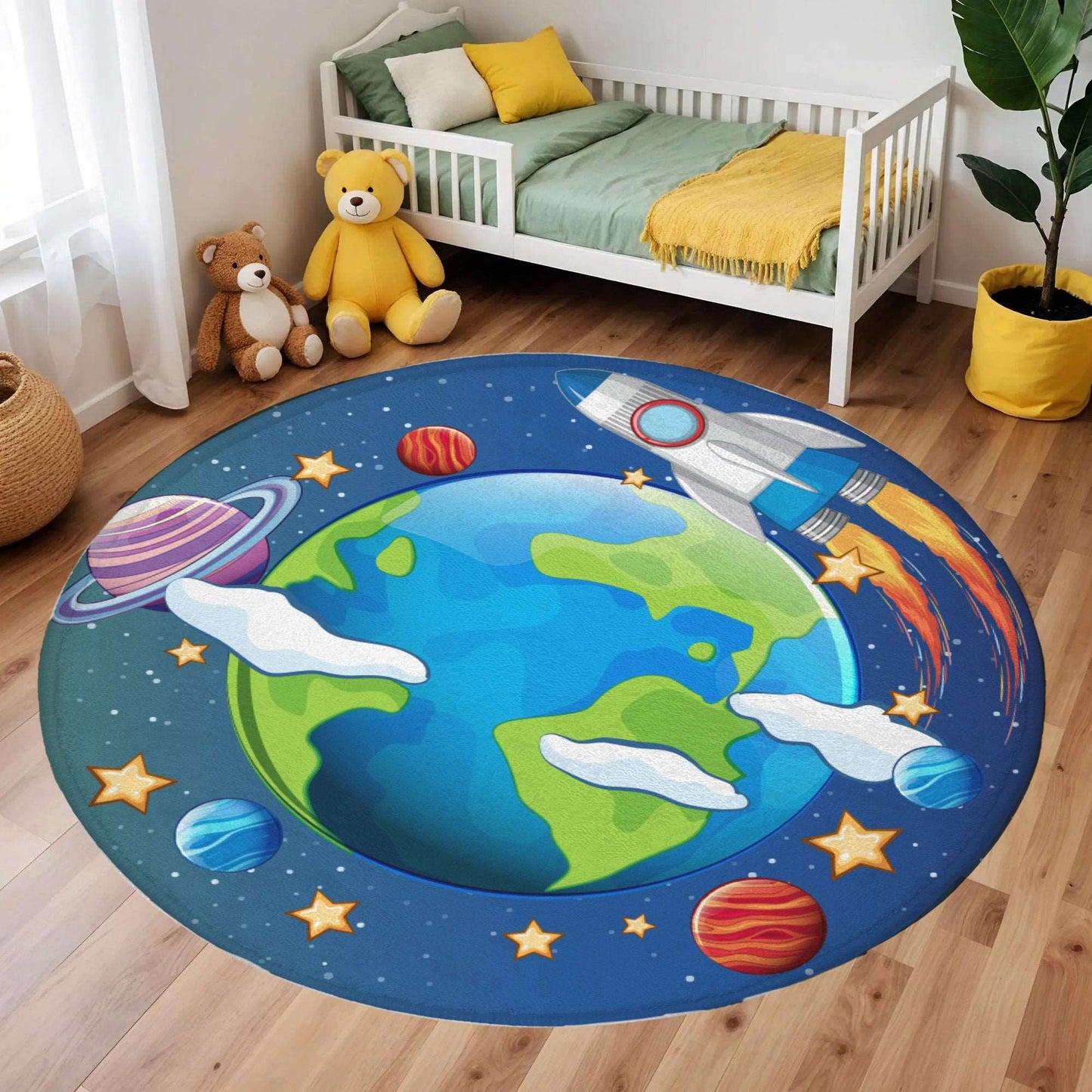 Planet Earth Round Rug