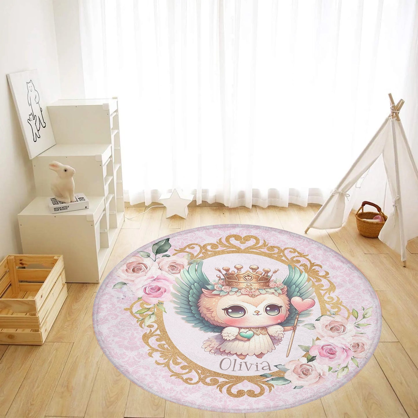 Princess Owl Round Rug