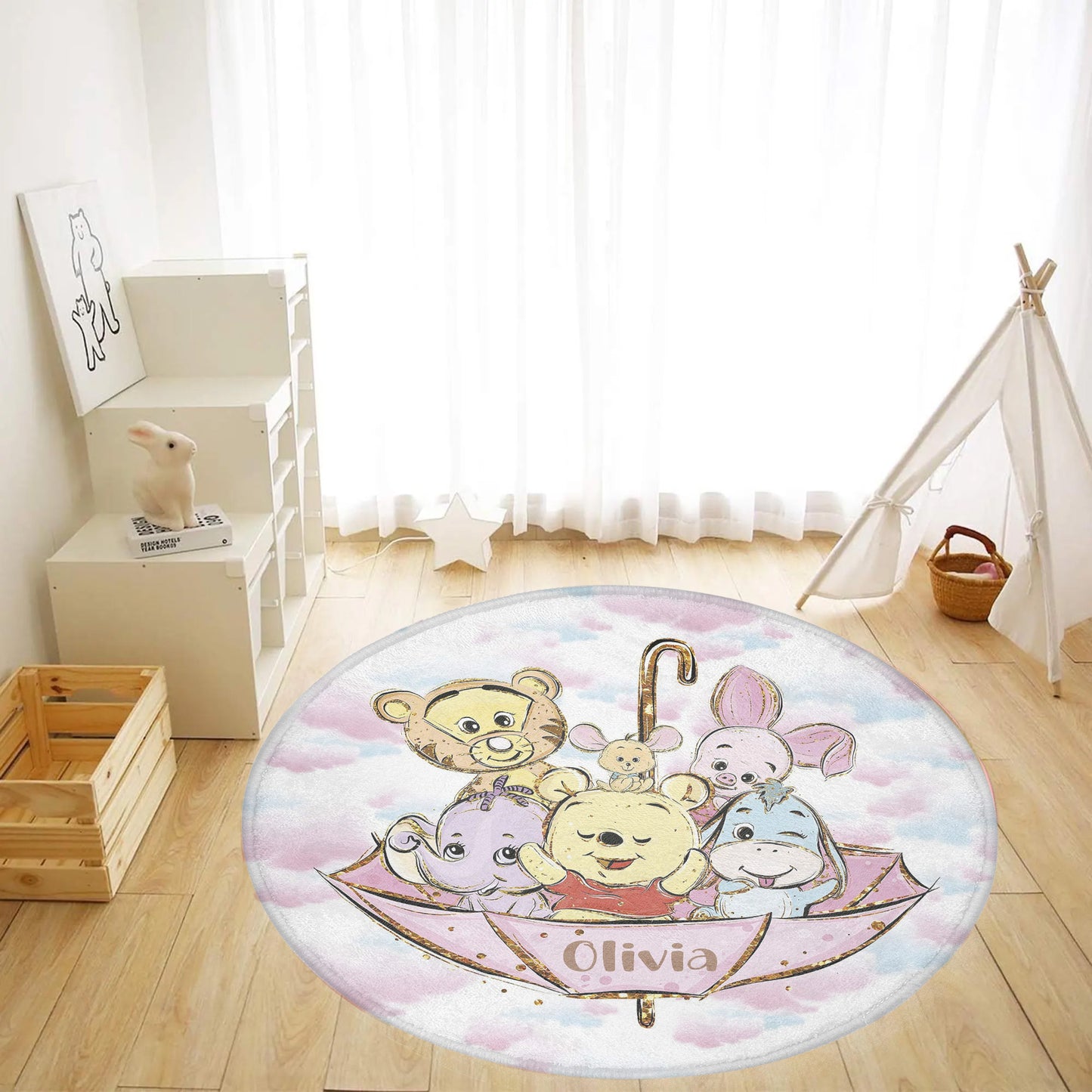 Safari Animals Round Rug