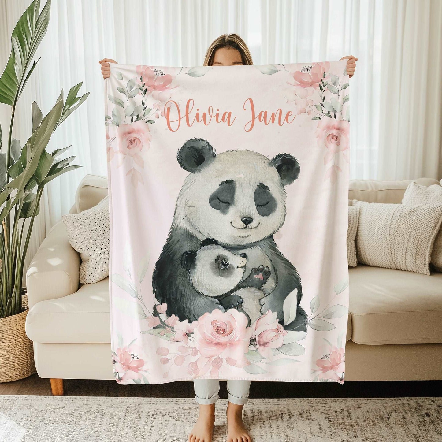 Mum And Baby Panda Blanket