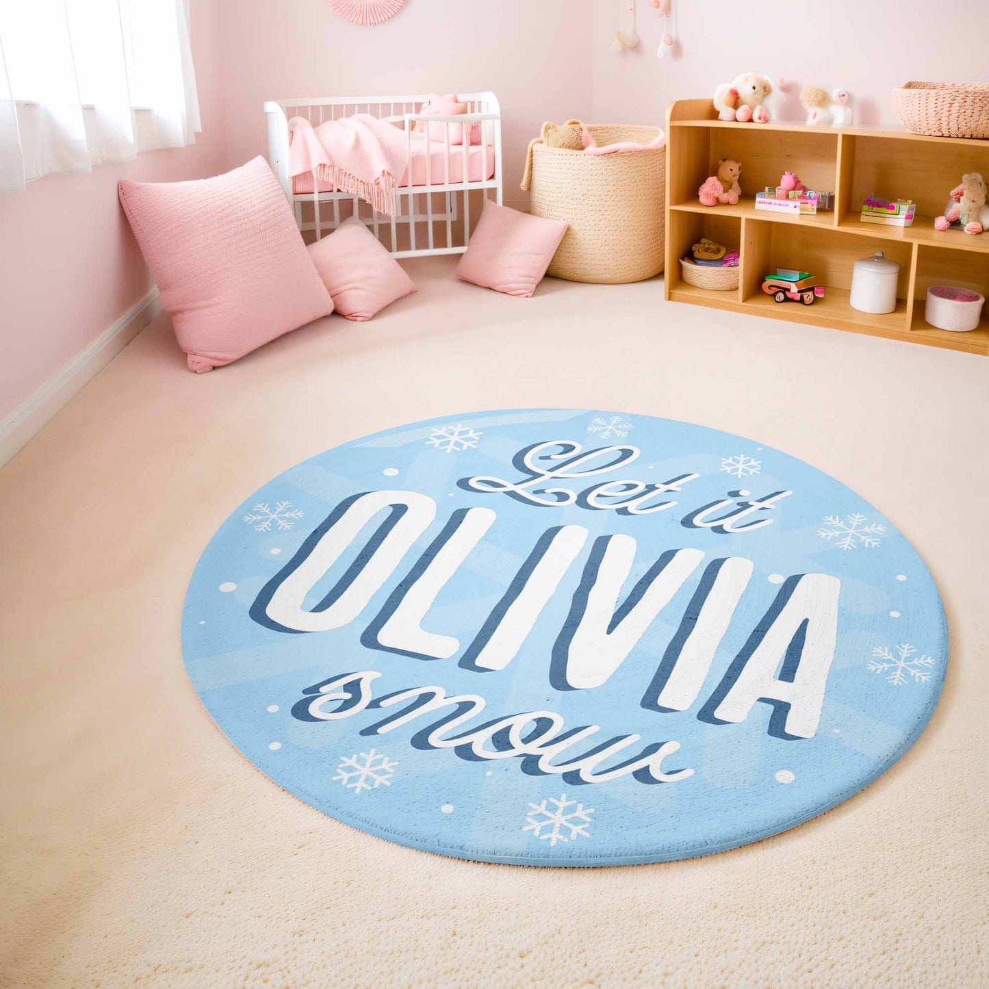 Let It Snow Round Rug