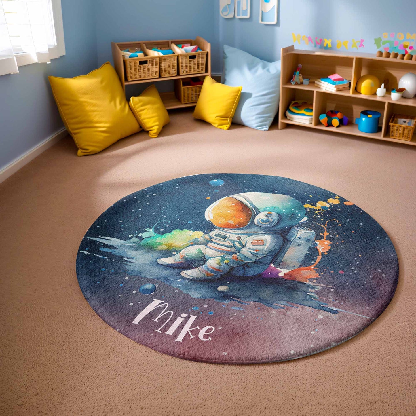 Little Astronaut Space Round Rug
