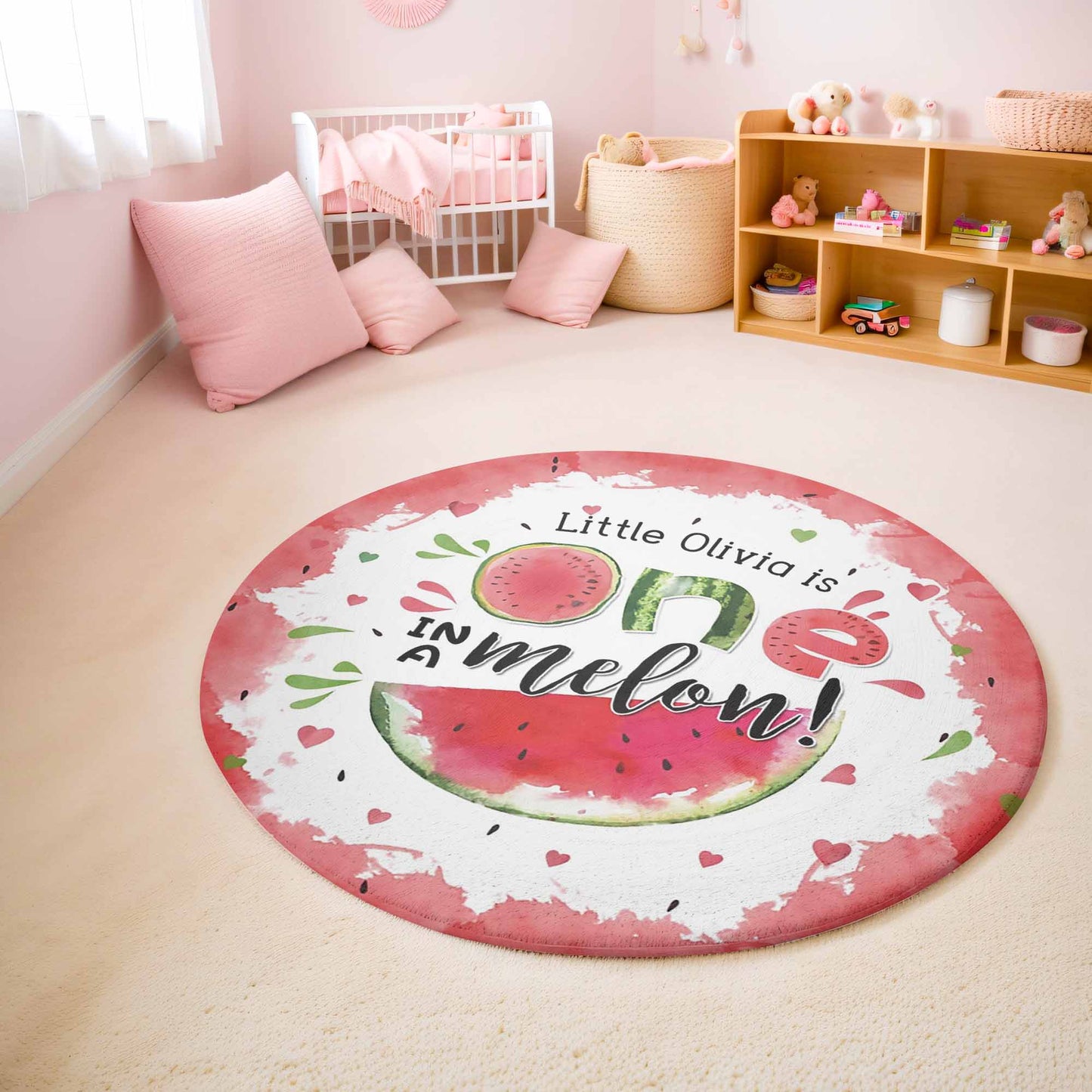 One In A Melon Round Rug