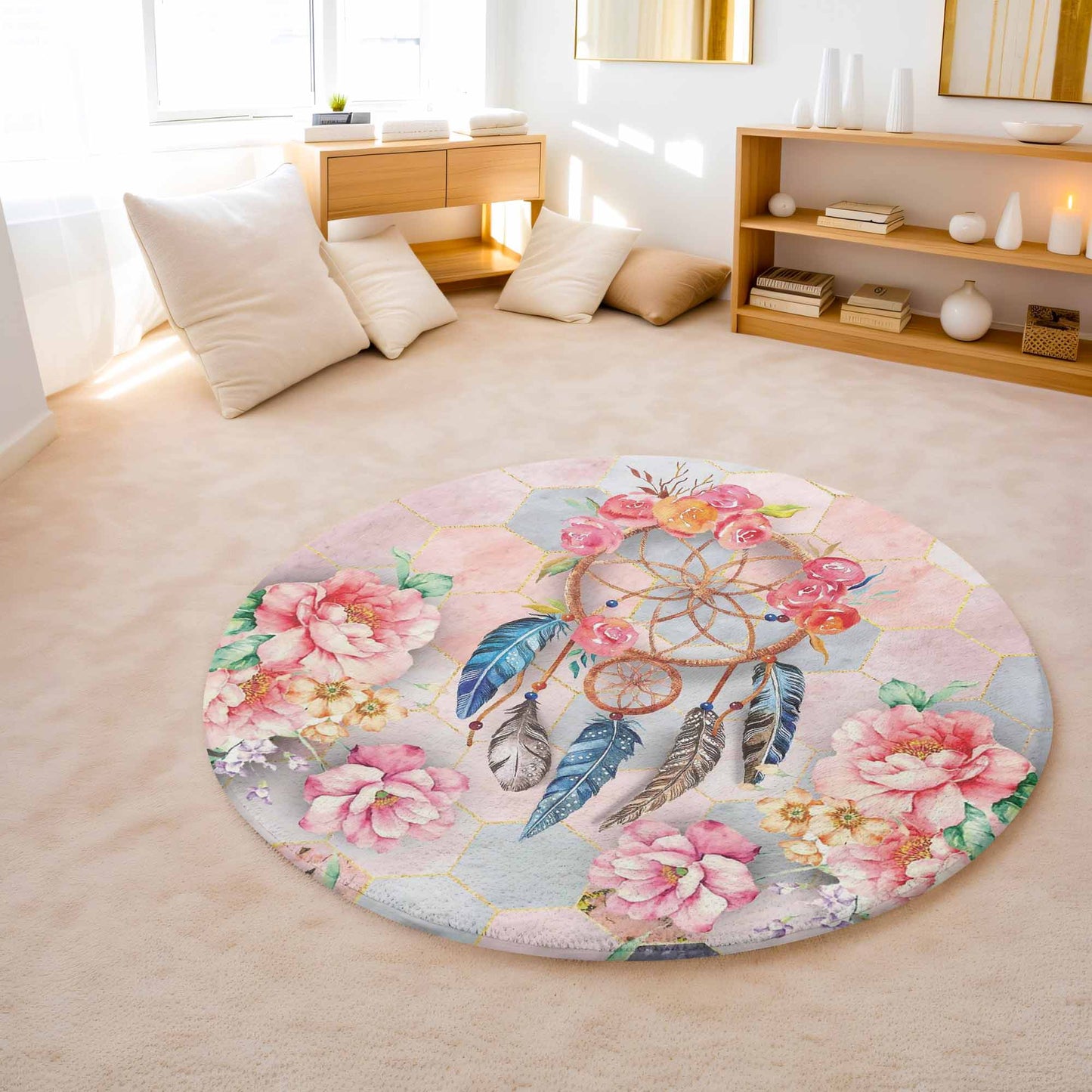 Dreamcatcher Floral Round Rug