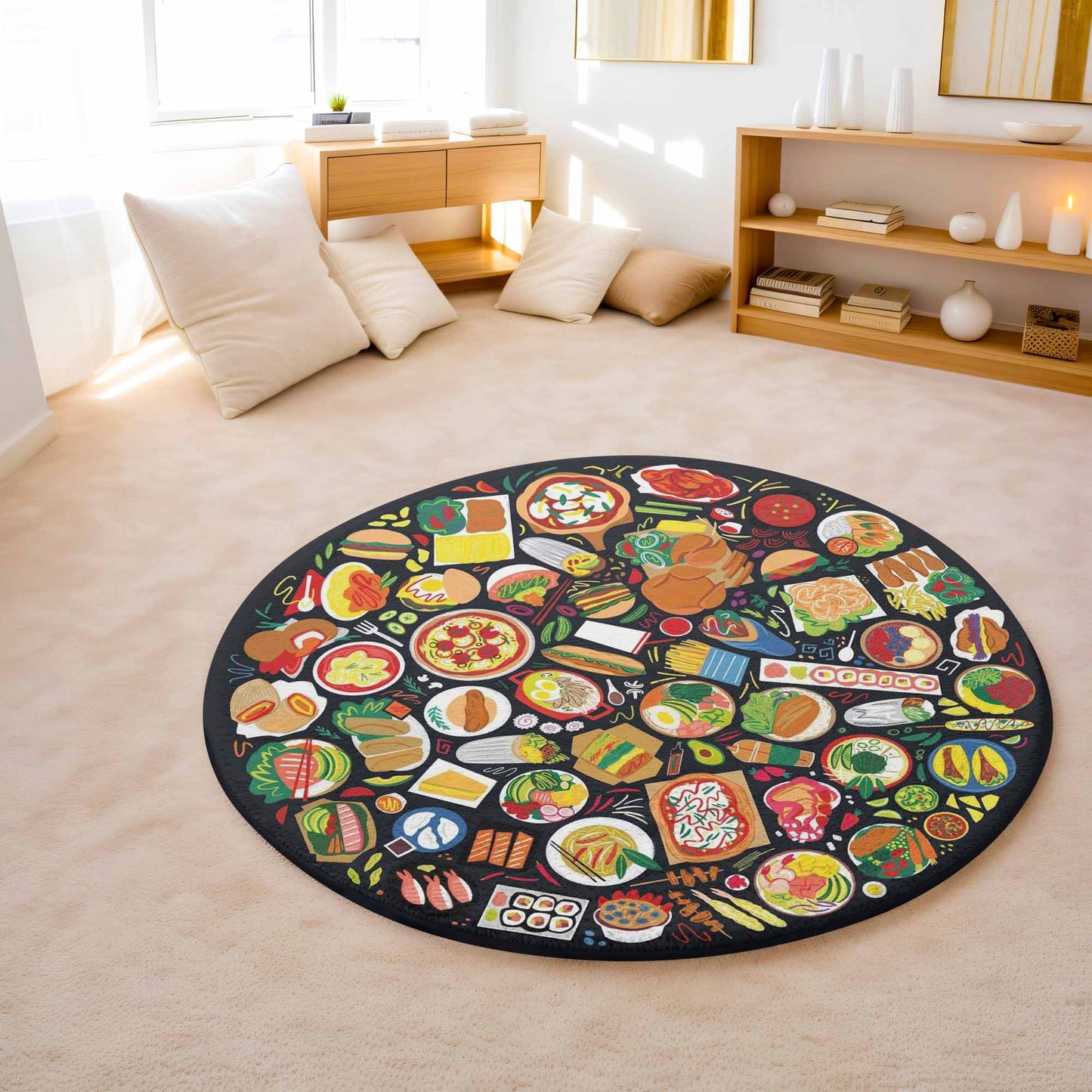 Japanese Food Round Rug