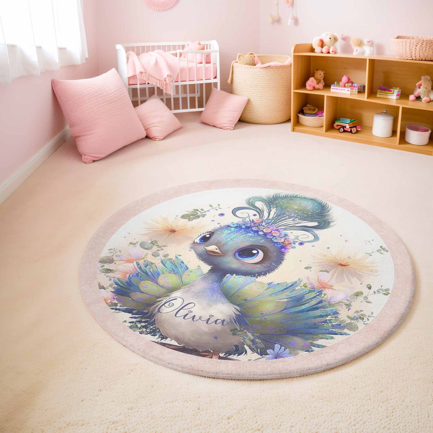 Baby Peacock Round Rug