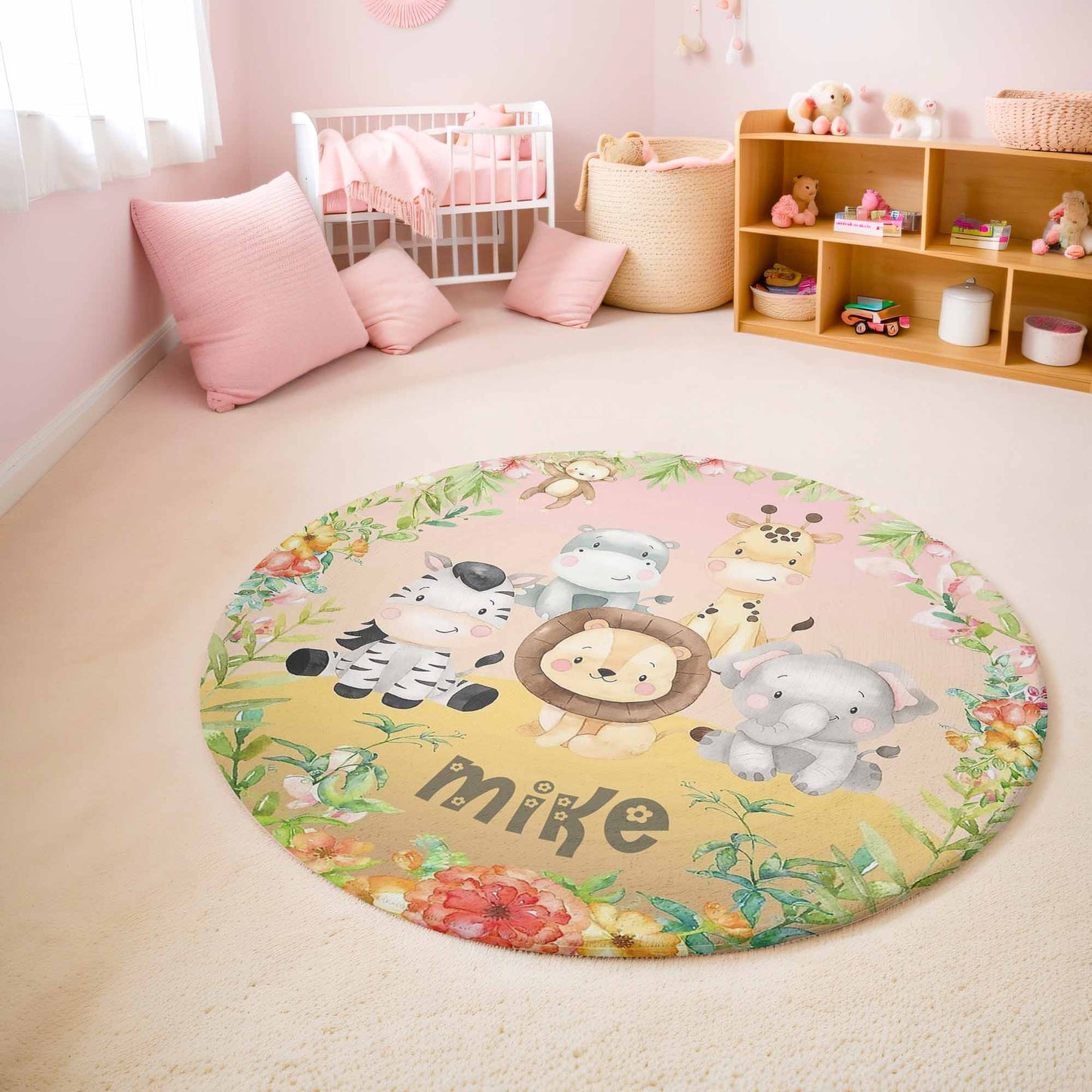 Safari Animals Round Rug