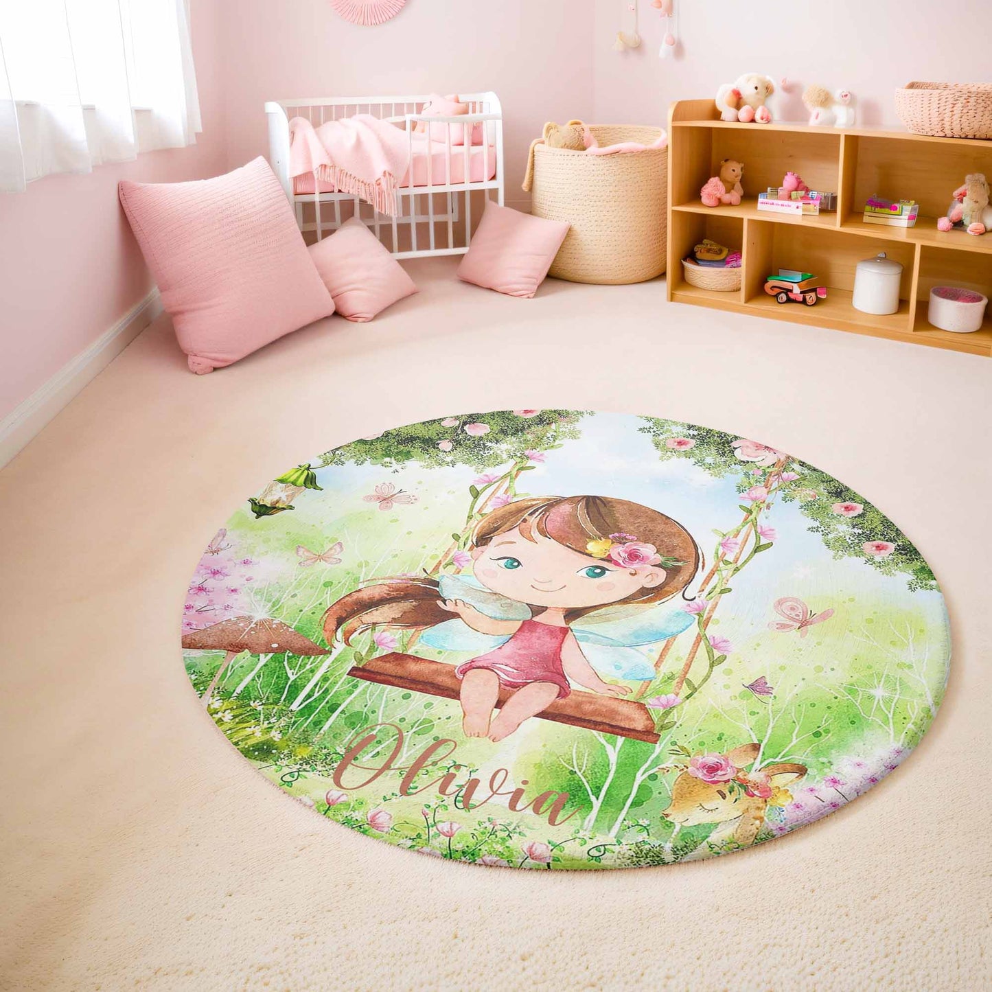 Magic Forest Fairy Round Rug