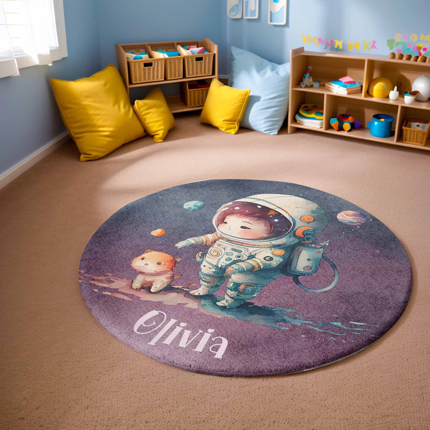 Little Astronaut Round Rug
