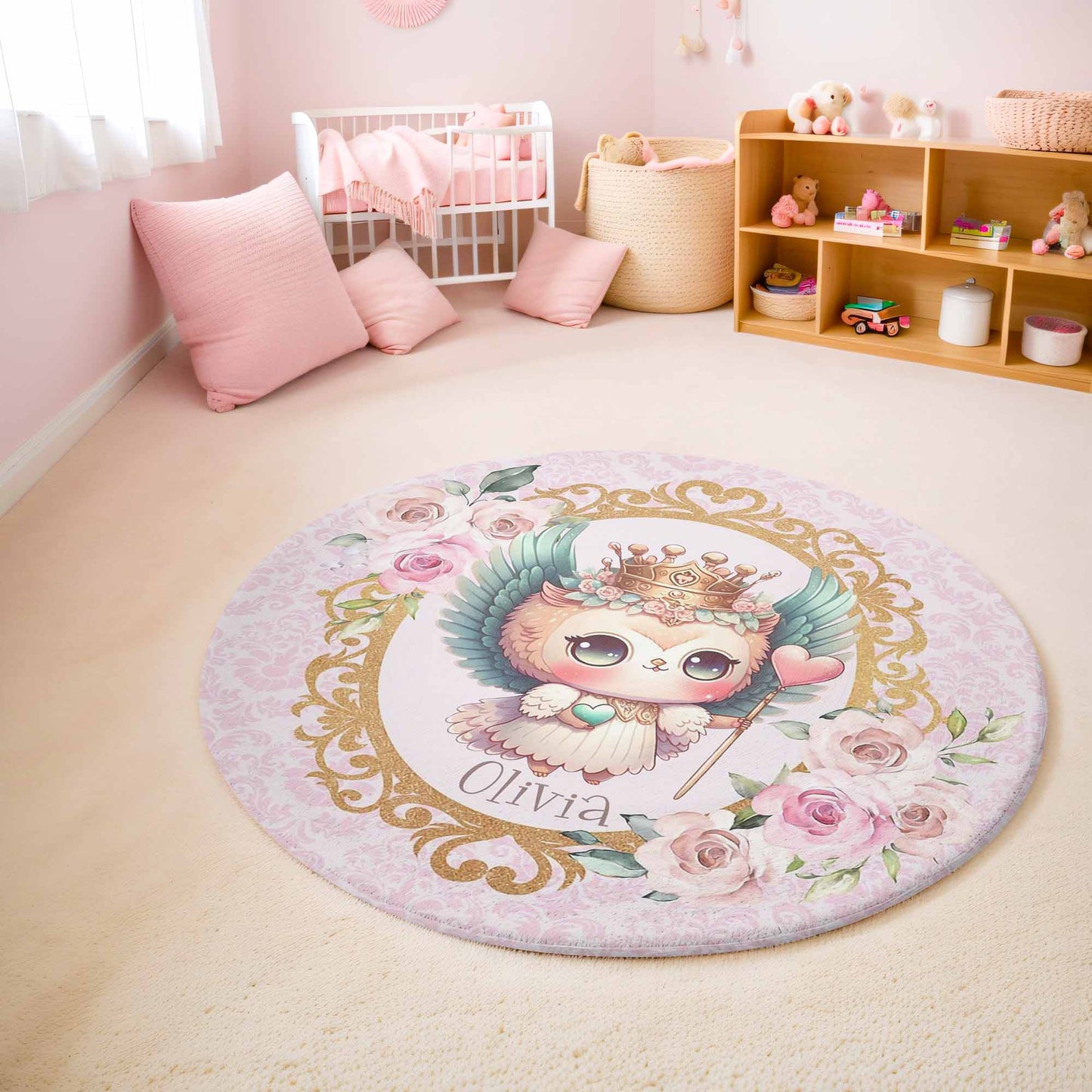 Princess Owl Round Rug