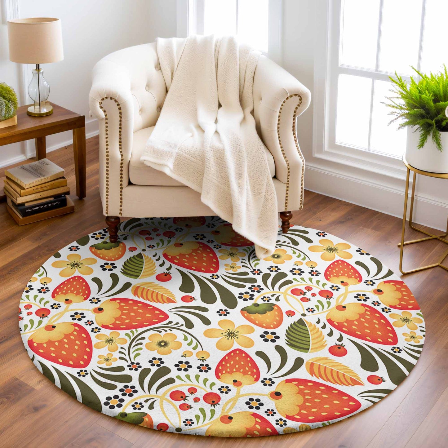 Strawberry Round Rug