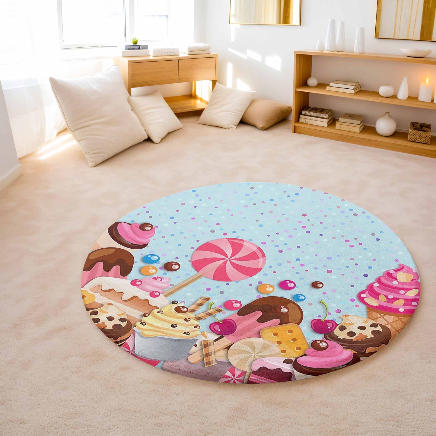 Summer Dessert Round Rug