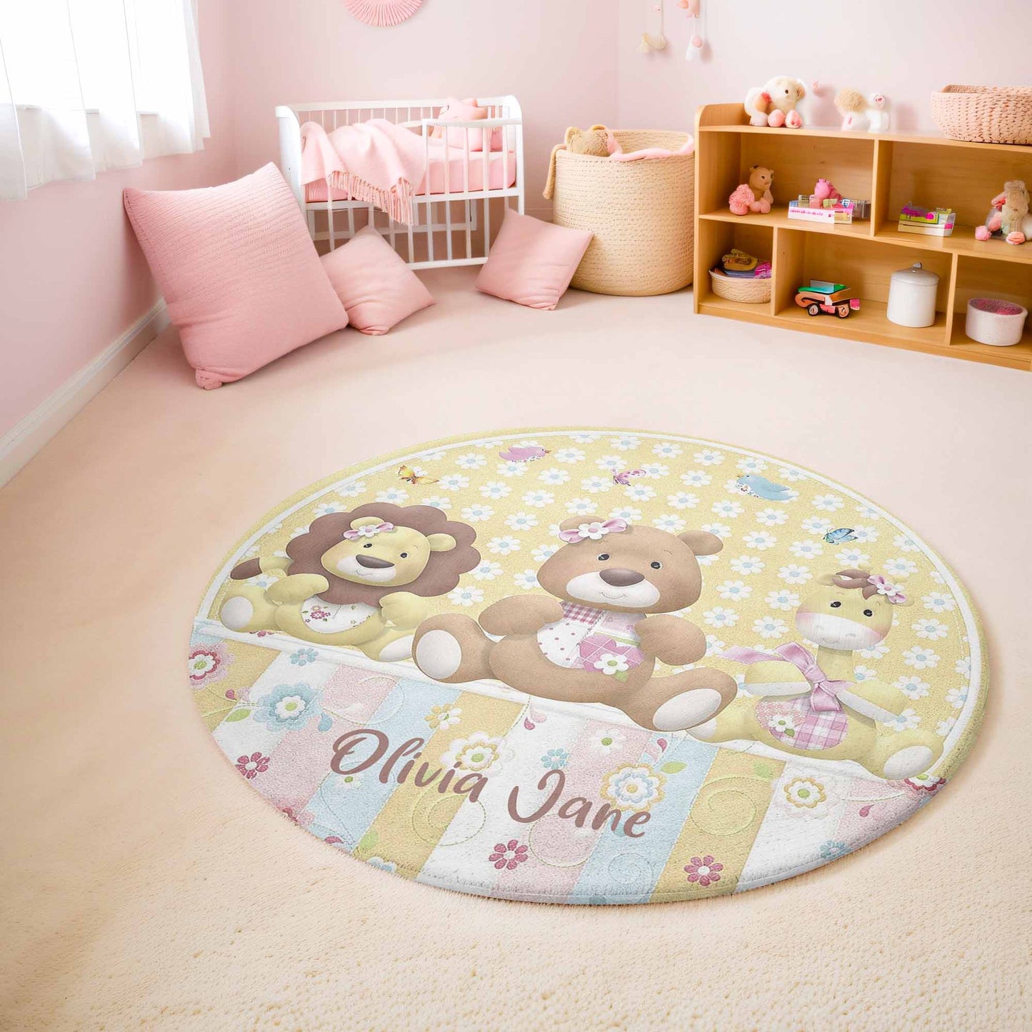 Baby Animal Toy Round Rug