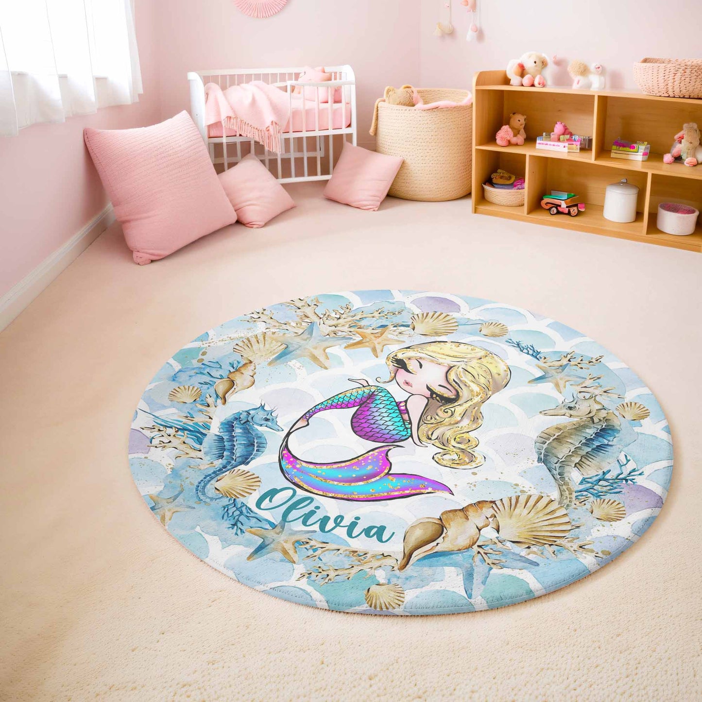 Sea Mermaid Round Rug