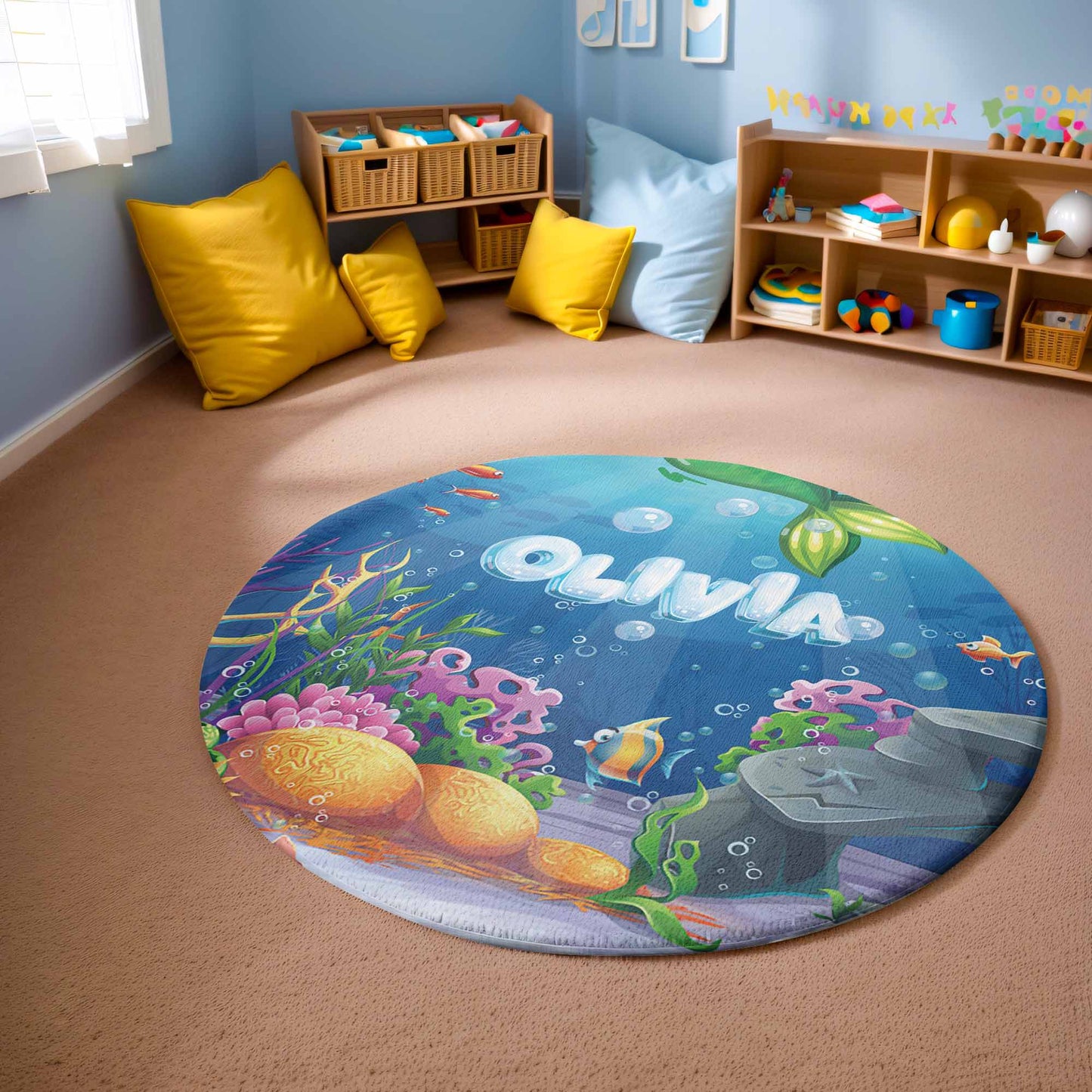 Ocean Underwater Round Rug