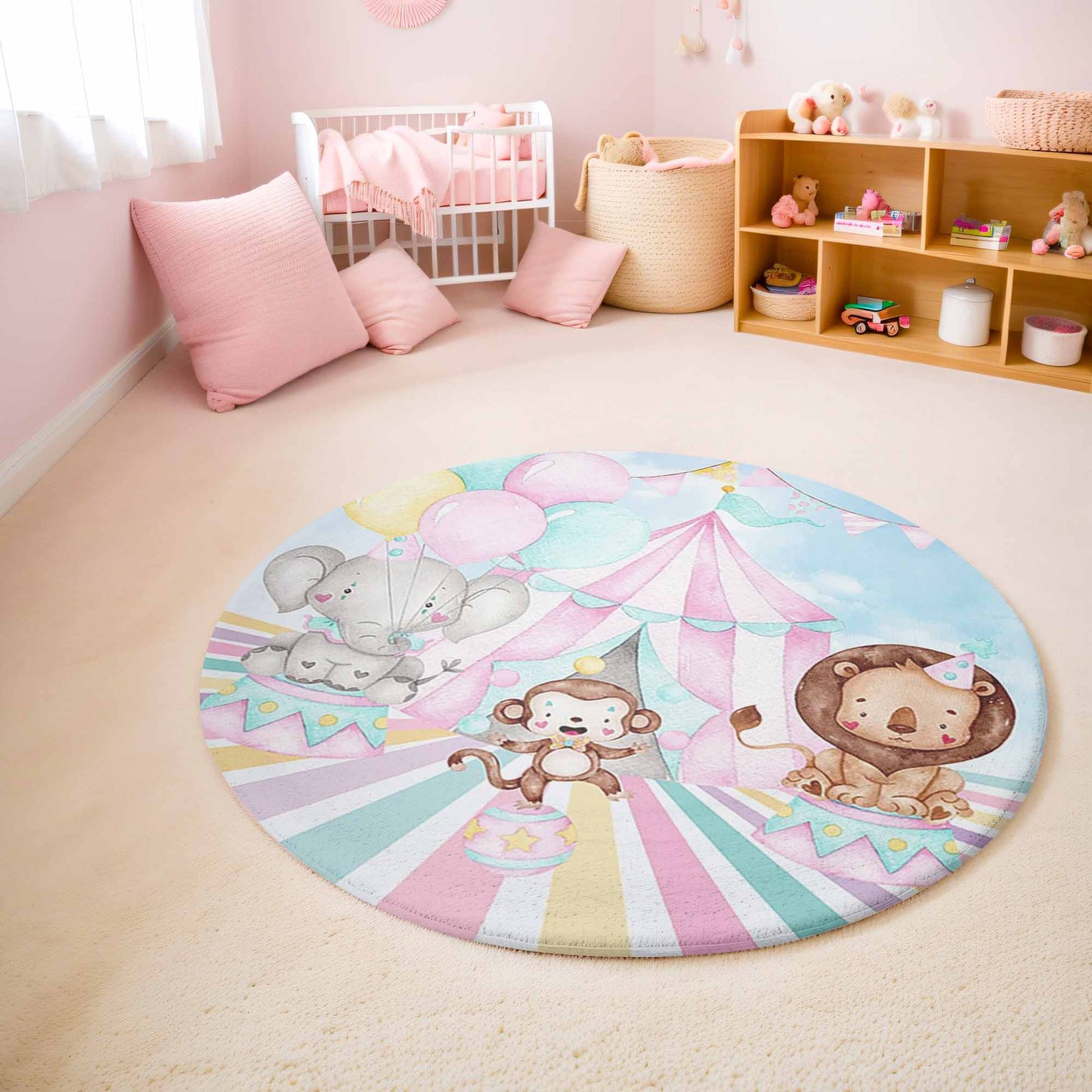 Animal Circus Round Rug
