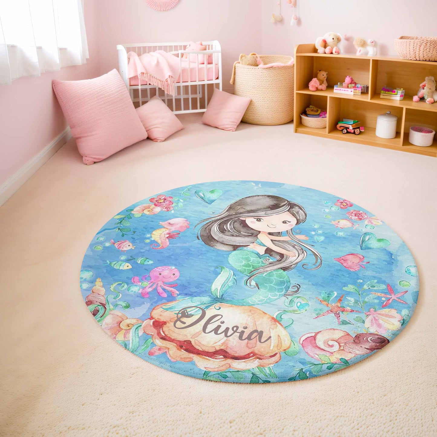 Sea Mermaid Round Rug
