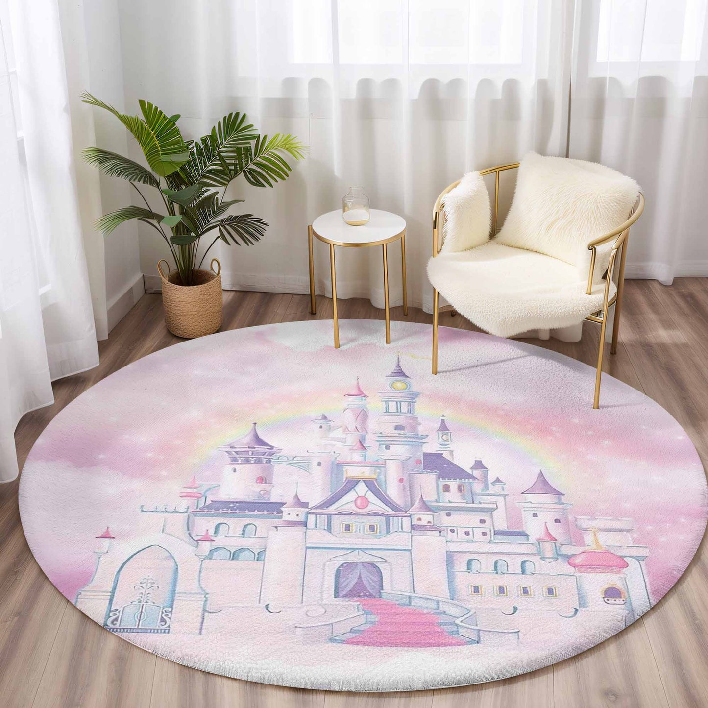 Princess Castle Round Rug