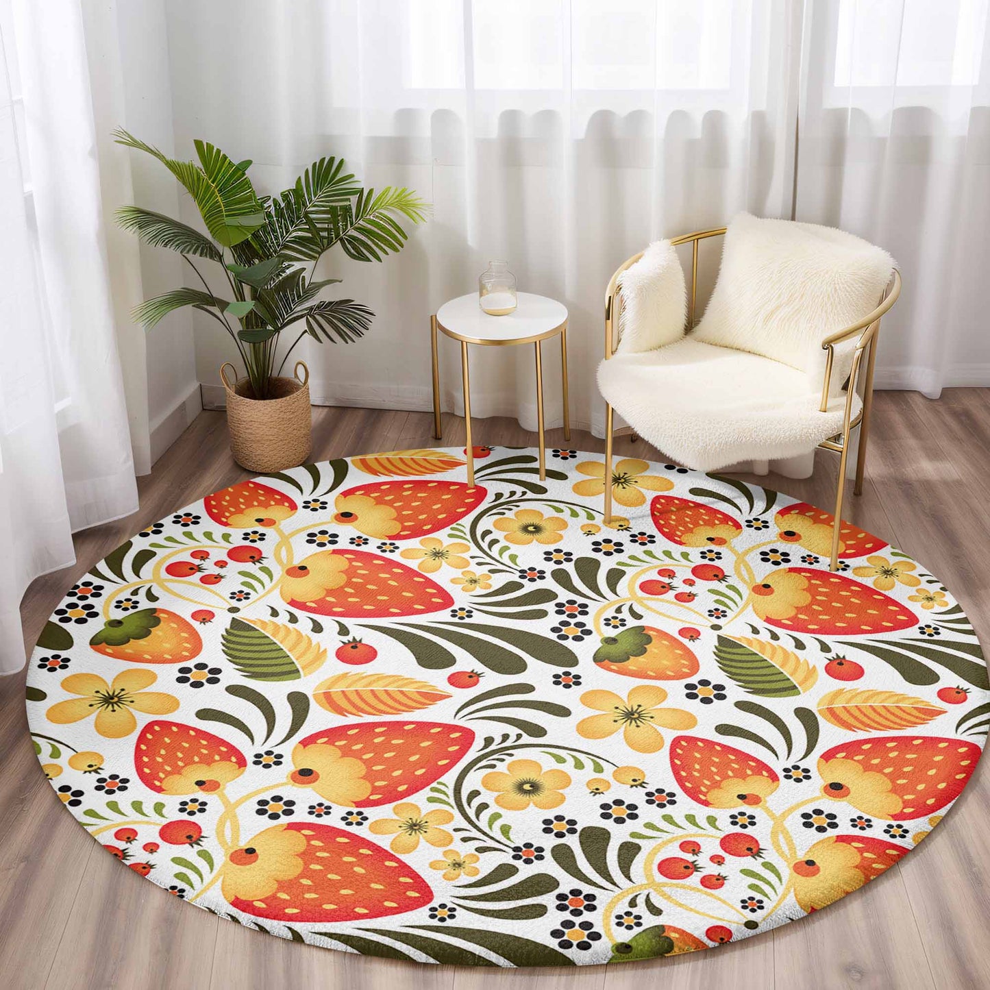 Strawberry Round Rug