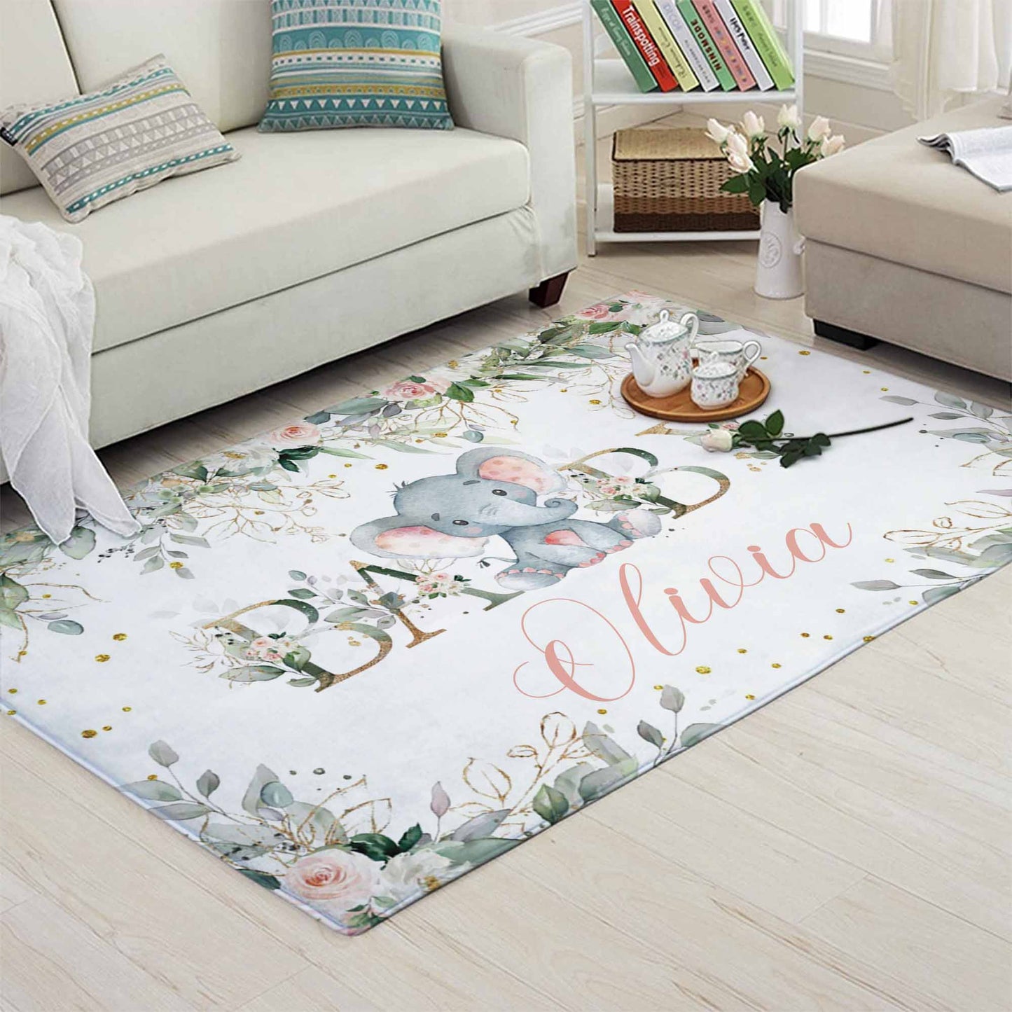 Baby Elephant Nursery Rug
