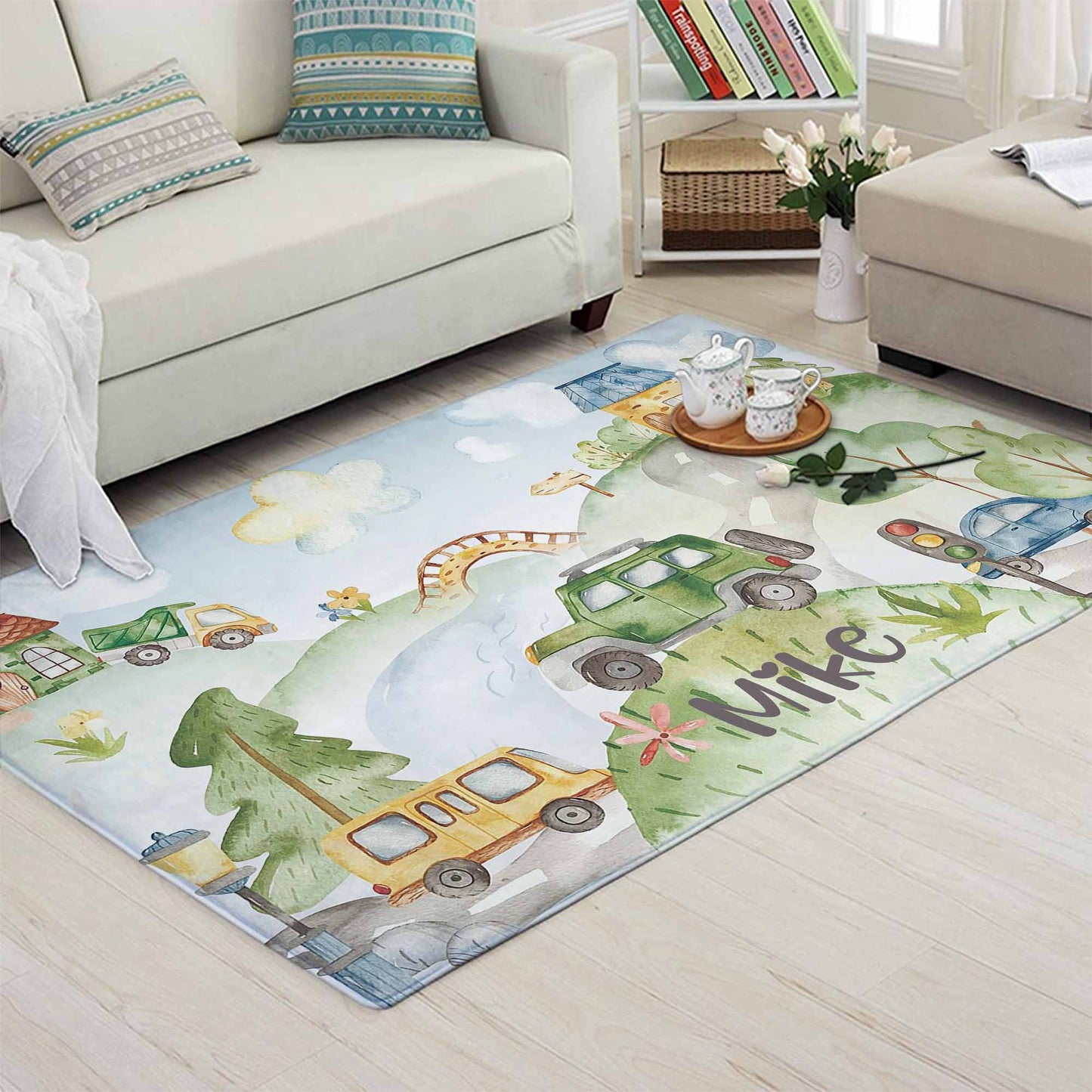 City Road Car Kids Playroom Rug