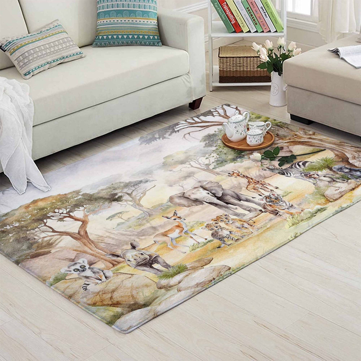 Safari Animals Playroom Rug
