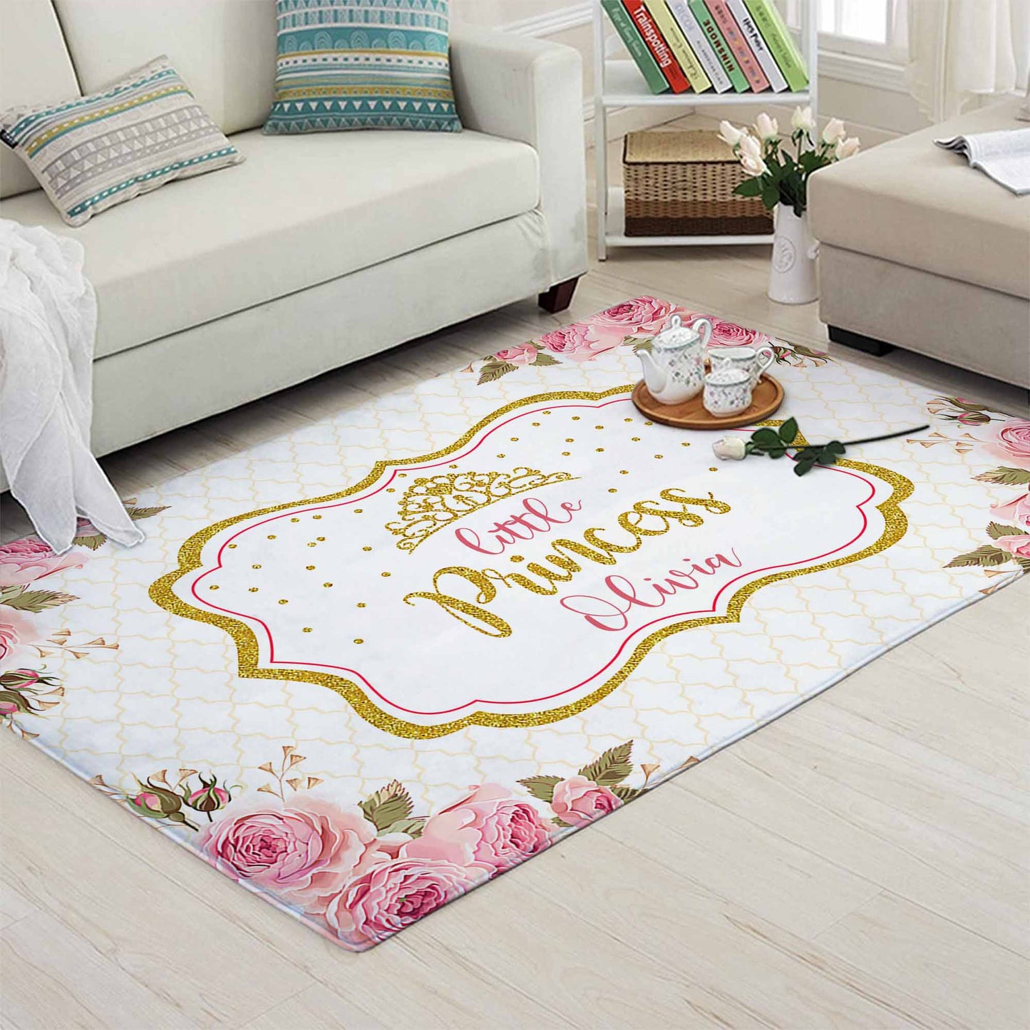Little Princess Rose Floral Rug