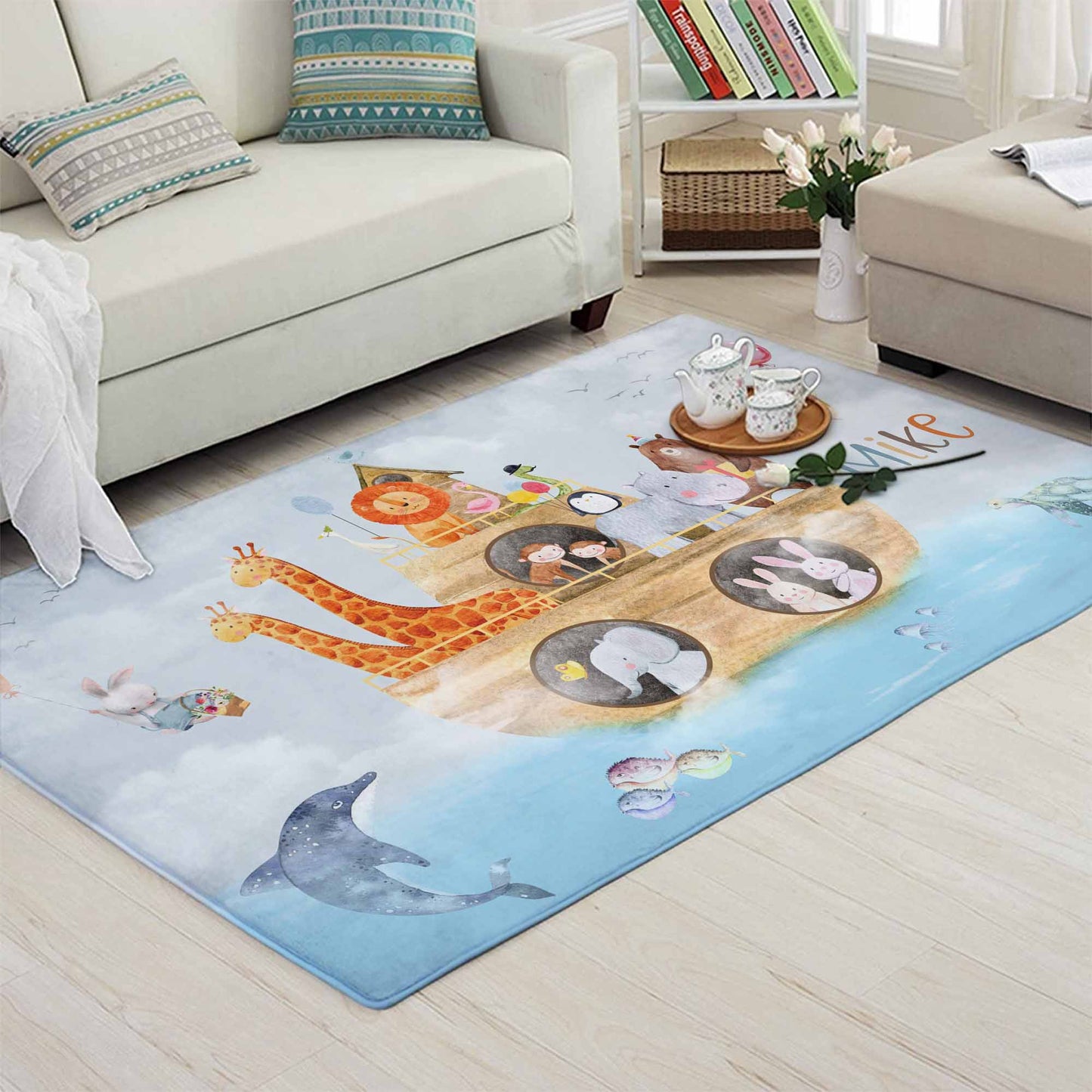 Noah Ark Animals Nursery Rug