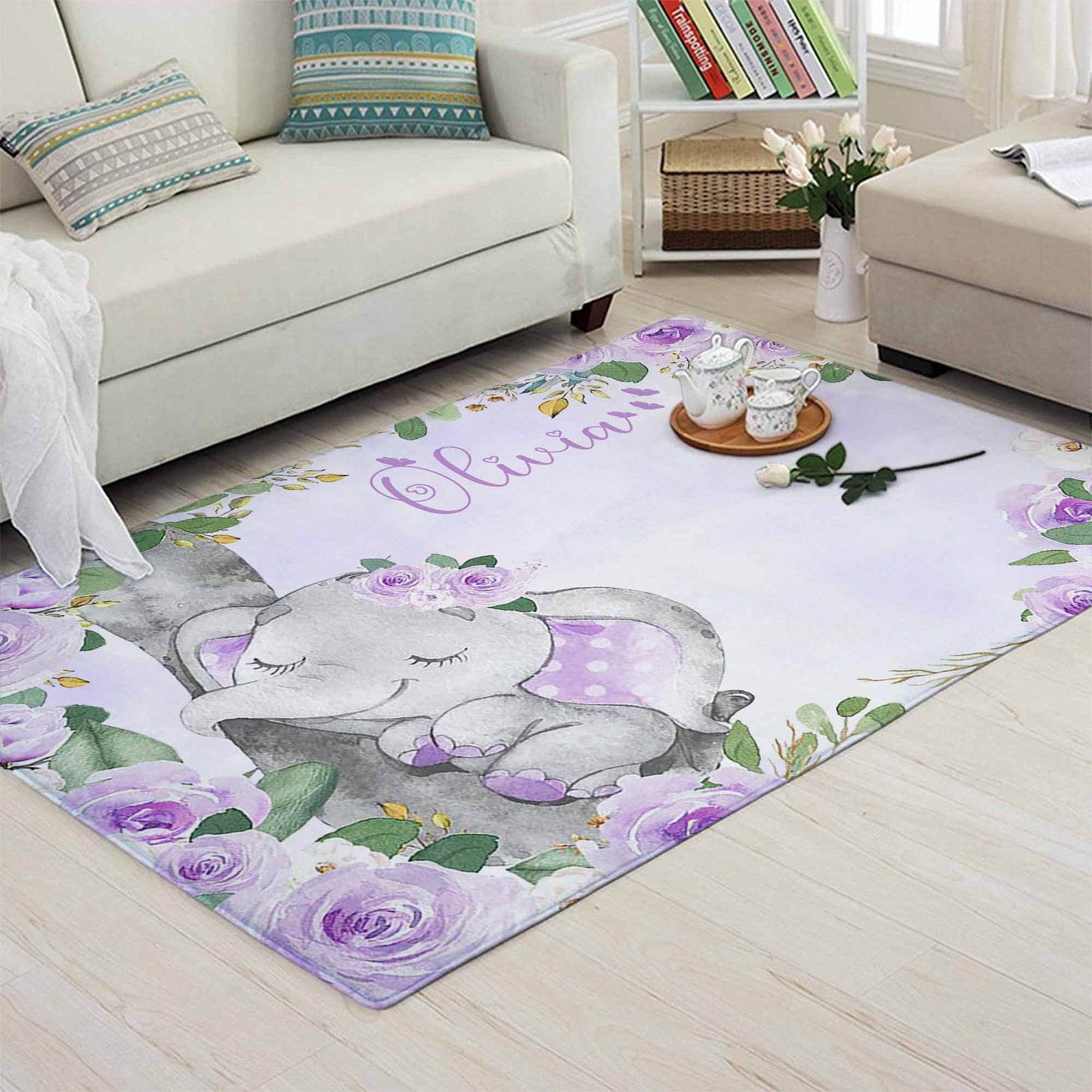 Baby Elephant Nursery Rug