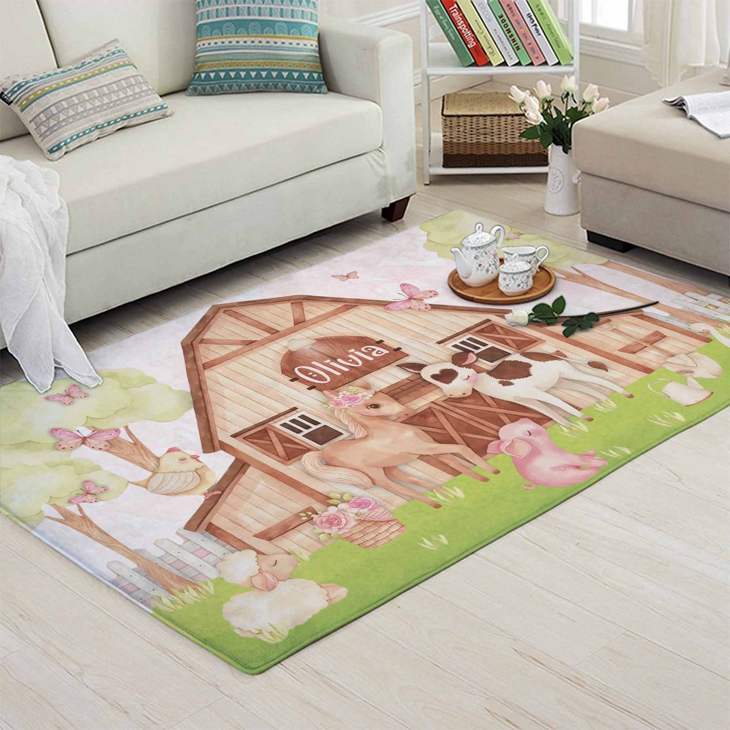 Farm Animals Playroom Rug